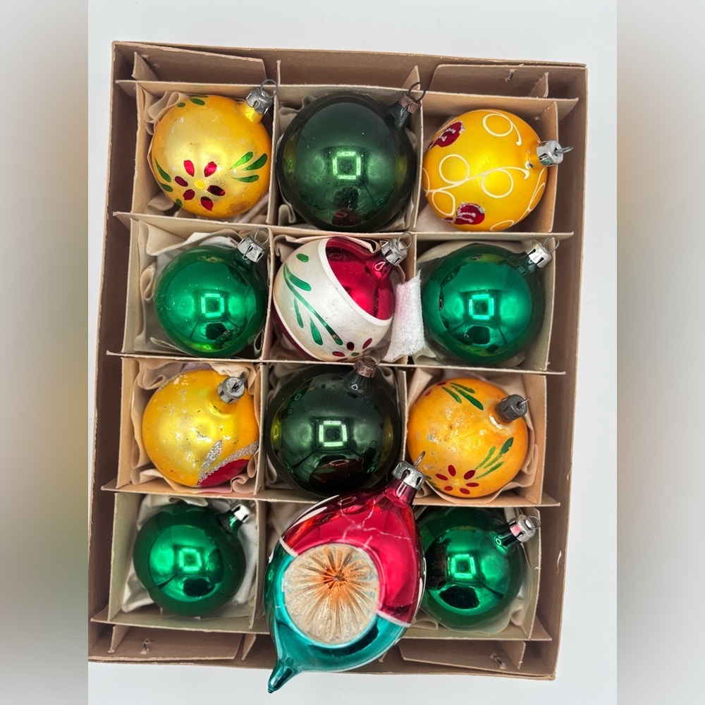 Santa Land Glass Christmas Ornaments Set of 12